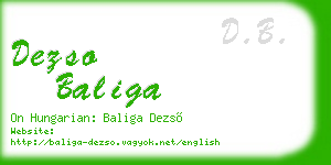 dezso baliga business card